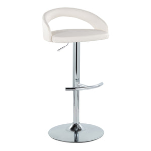 English Elm Adjustable Swivel Barstools with Chrome Base and Faux Leather Seats Set of 2 B202S01988