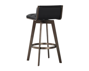 Sunpan ARIZONA Swivel Barstool - Elegant Art Deco Design with 360° Mobility and Antique Brass Accents 112549