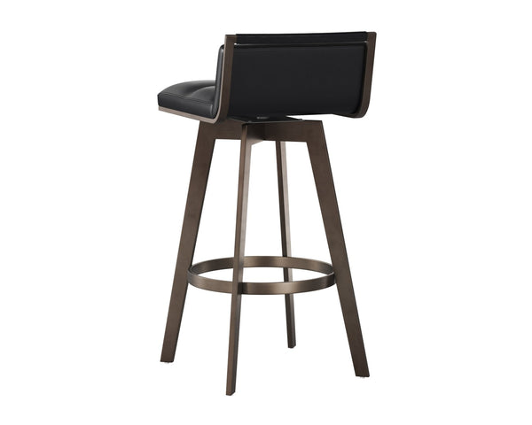 Sunpan ARIZONA Swivel Barstool - Elegant Art Deco Design with 360° Mobility and Antique Brass Accents 112549