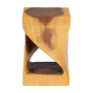 English Elm Hand-carved Suar Wood Sculptural Accent Table Artisan Openwork Design for Boho Interiors B2750P467855