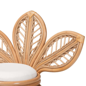 English Elm Modern Rattan Openwork Leaf Accent Chair Bohemian Sculptural Seat for Living Room B2750P467688