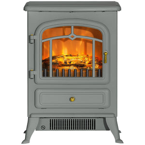 English Elm Homcom 22" Electric Fireplace Heater - Stylish Freestanding Stove With Realistic Led Flames & Safety Features W2225P249840