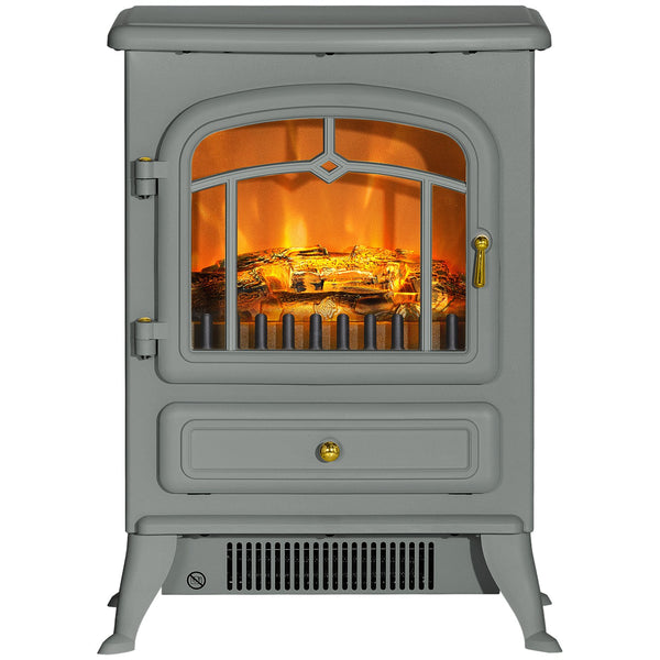 English Elm Homcom 22" Electric Fireplace Heater - Stylish Freestanding Stove With Realistic Led Flames & Safety Features W2225P249840