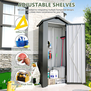 English Elm Campcraft Galvanized Iron Compact Metal Garden Shed Waterproof Lockable Outdoor Storage W1598P283839