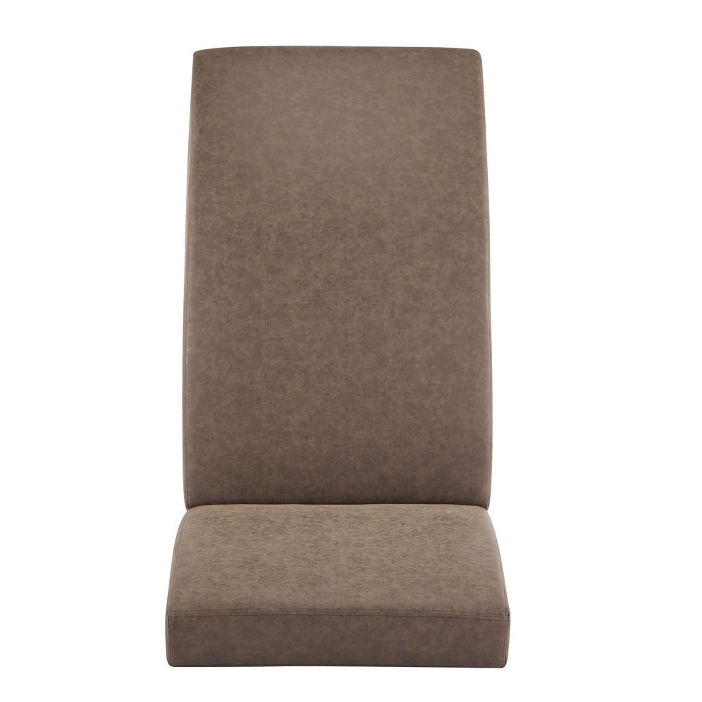 English Elm Christopher Knight Home® - FINLAY Curved KD Chaise Lounge Dark Coffee PU Leather Birch Wood Legs — Contemporary Comfort 62" N776P298861C