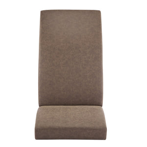 English Elm Christopher Knight Home® - FINLAY Curved KD Chaise Lounge Dark Coffee PU Leather Birch Wood Legs — Contemporary Comfort 62" N776P298861C