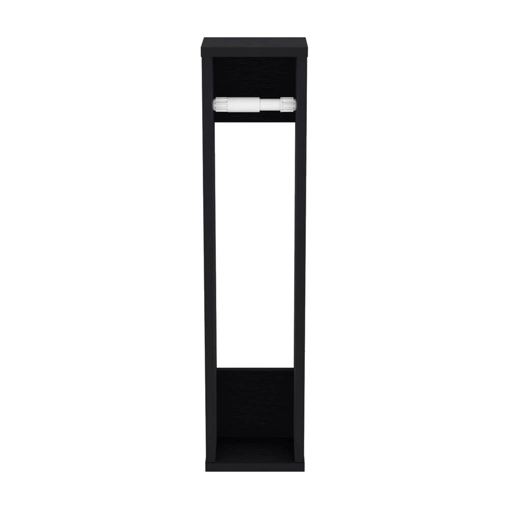 English Elm Bali Slim 28" Toilet Paper Holder with Six-Roll Storage and Top Shelf for Small Bathroom Spaces Black 29.2 L x 7.1 W x 3.2 H B200P235860