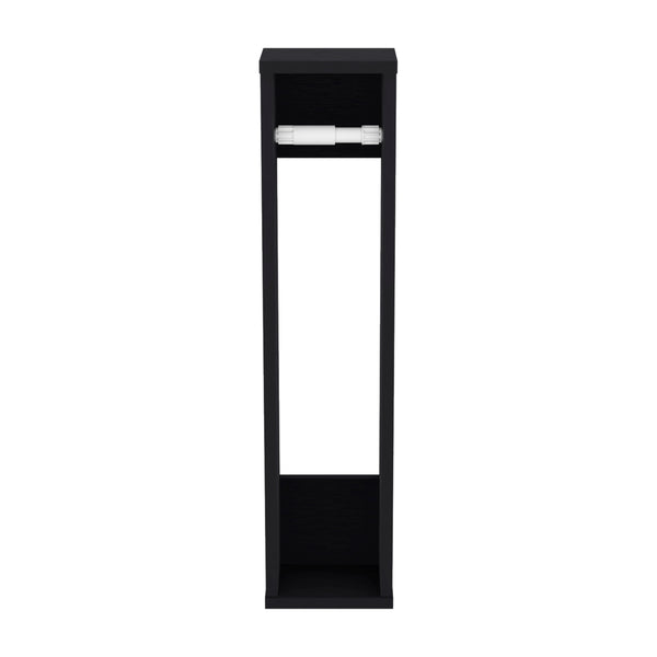 English Elm Bali Slim 28" Toilet Paper Holder with Six-Roll Storage and Top Shelf for Small Bathroom Spaces Black 29.2 L x 7.1 W x 3.2 H B200P235860