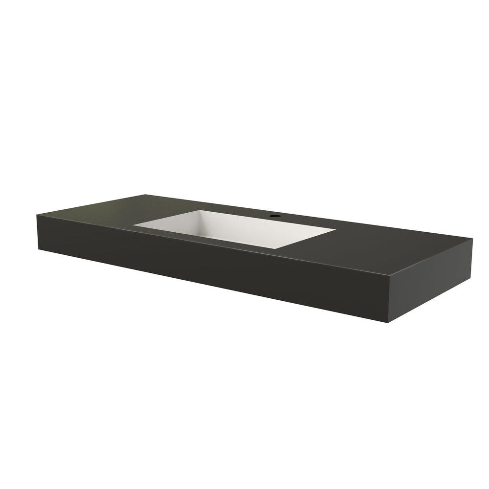 English Elm Inner White Solid Surface Basin with Matte Black Exterior for Modern Bathrooms T3785P491211