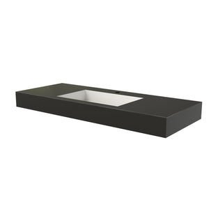 English Elm Inner White Solid Surface Basin with Matte Black Exterior for Modern Bathrooms T3785P491211