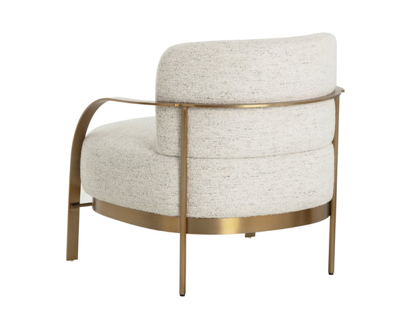 Sunpan DAPHNE Lounge Chair - Modern Curved Seat with Plush Cushions & Elegant Gold Stainless Steel Frame 112148