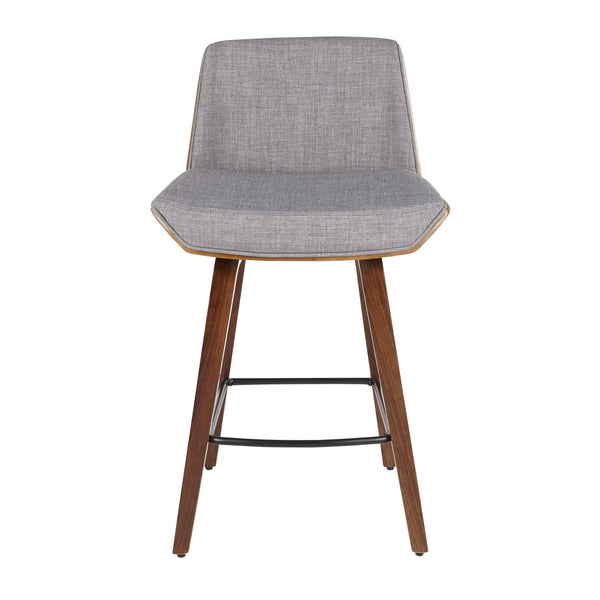 English Elm Contemporary High Back Upholstered Barstool Set with Black Steel Frame for Kitchen B202P222364