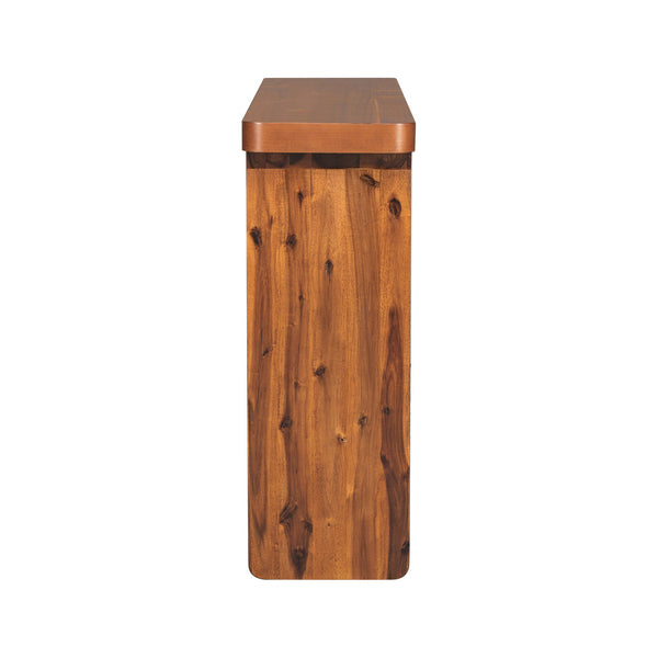 English Elm U_style Farmhouse Console Table Acacia Veneer Top Solid Wood Legs Entryway Foyer N711P207657A