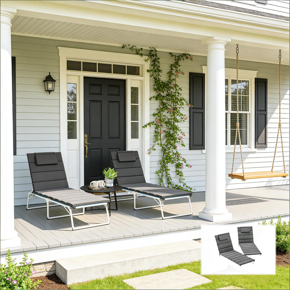 English Elm Outdoor Foldable Lounge Cushion Set with Uv Resistant Olefin Fabric and Foam Support T3971P443292