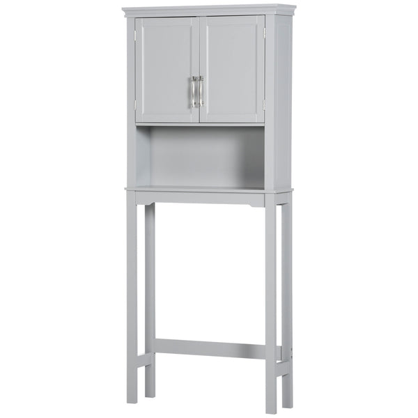 English Elm Kleankin Modern Over The Toilet Storage Cabinet - Stylish Grey Bathroom Organizer With Adjustable Shelf W2225P216991