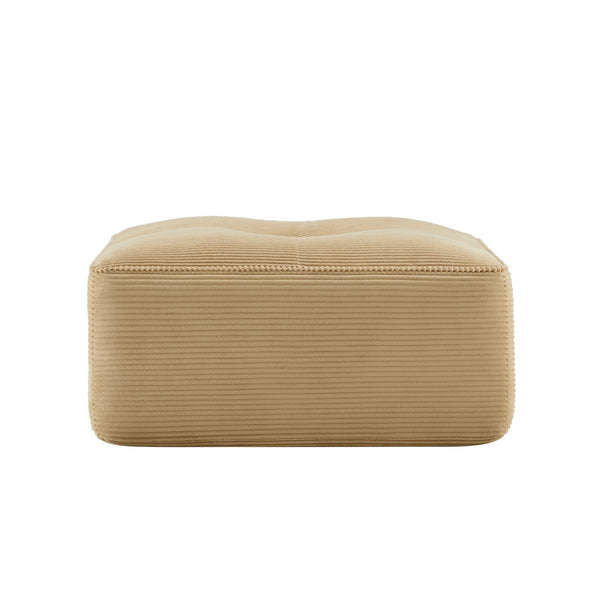 English Elm Ottoman Corduroy Upholstered Modular Accent Piece with High Resilience Foam and Curved Arms Camel W714P364684