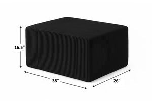 English Elm Full Corduroy Upholstered Ottoman Low Profile Footrest for Relaxed Living Room Seating B2748P437022
