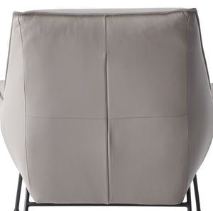 English Elm Jabel Khaki Top Grain Leather Accent Chair & Ottoman with Metal Frame, Full Foam Comfort, 37"H B2726S00392