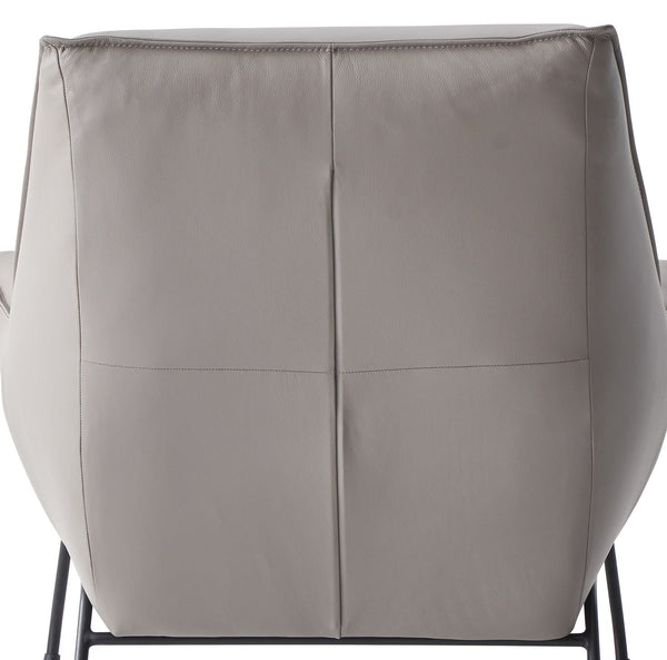 English Elm Jabel Khaki Top Grain Leather Accent Chair & Ottoman with Metal Frame, Full Foam Comfort, 37"H B2726S00392