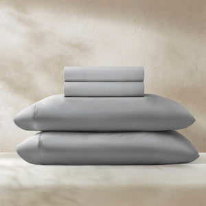 English Elm 4-piece Cal King Stretch Jersey Sheet Set Moisture Wicking Cooling Nylon Spandex Blend Grey B035P437418