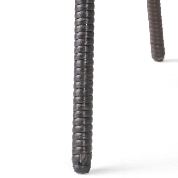 English Elm Christopher Knight Home® - FIGI 34in Glass Table Brown Multi with Tempered Glass Top, PE Wicker Basket Storage, Weatherproof Design 41679.00-1IRNKD