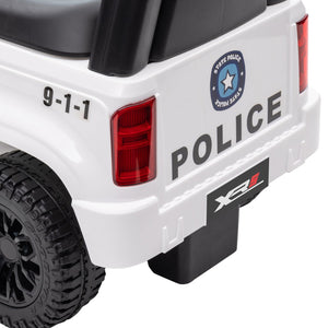English Elm Aosom Kids Police Truck Ride on with Pa Speaker System and Under Seat Storage W2225P217707