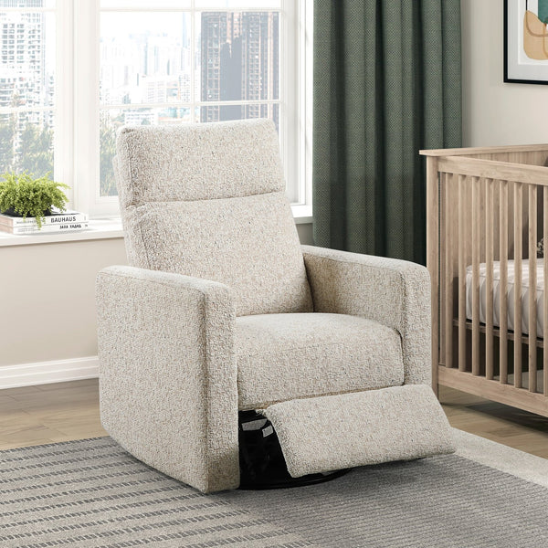 English Elm Contemporary Olathe Swivel Gliding Recliner Chair in Quartz Chenille with Smooth 360° Motion Comfort Beige 31 L x 30.5 W x 26 H B011P396181
