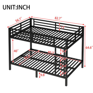 English Elm Metal Full Xl Over Full Xl Bunk Bed – Durable, Space-Saving Design For Teens & Adults, Noise-Free Sleep W1580S00202