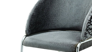 English Elm Onyx Velvet & Chenille Accent Chair Dark Gray | Luxury Comfort, Metal Frame, Modern Statement Piece B009P332655