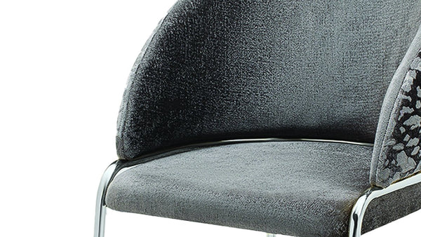 English Elm Onyx Velvet & Chenille Accent Chair Dark Gray | Luxury Comfort, Metal Frame, Modern Statement Piece B009P332655