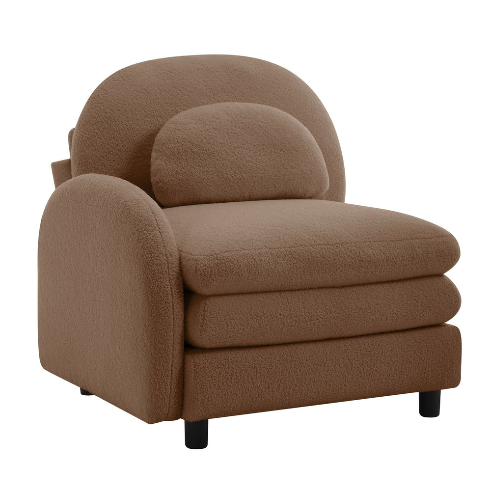 English Elm Vitoria Curved Modular Sectional Sofa Teddy Fleece Upholstery Cozy Living Room Seating W5656P454263
