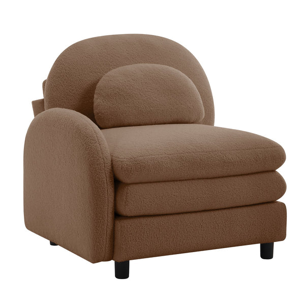 English Elm Vitoria Curved Modular Sectional Sofa Teddy Fleece Upholstery Cozy Living Room Seating W5656P454263