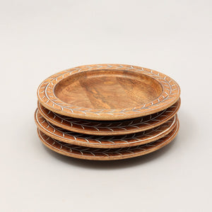 English Elm Handcrafted 13" Wooden Charger Plate - Eco-Friendly Artisan Tableware For Elegant Dining & Decor B346P321284