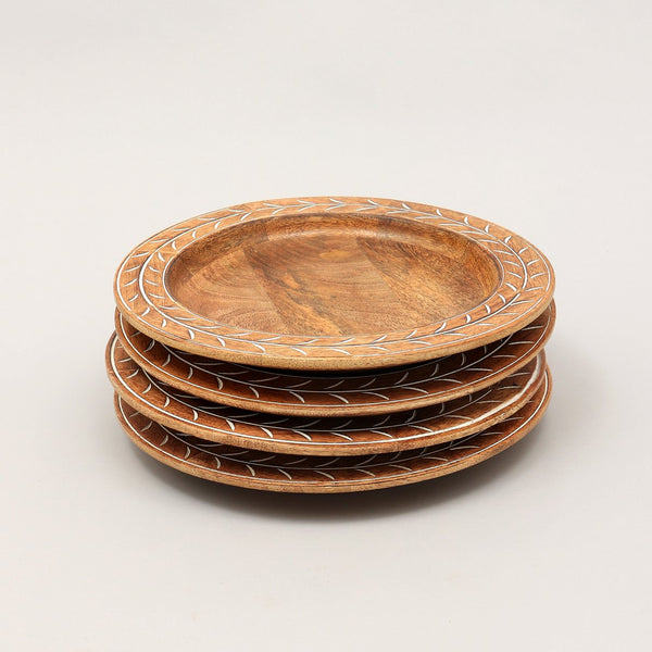 English Elm Handcrafted 13" Wooden Charger Plate - Eco-Friendly Artisan Tableware For Elegant Dining & Decor B346P321284