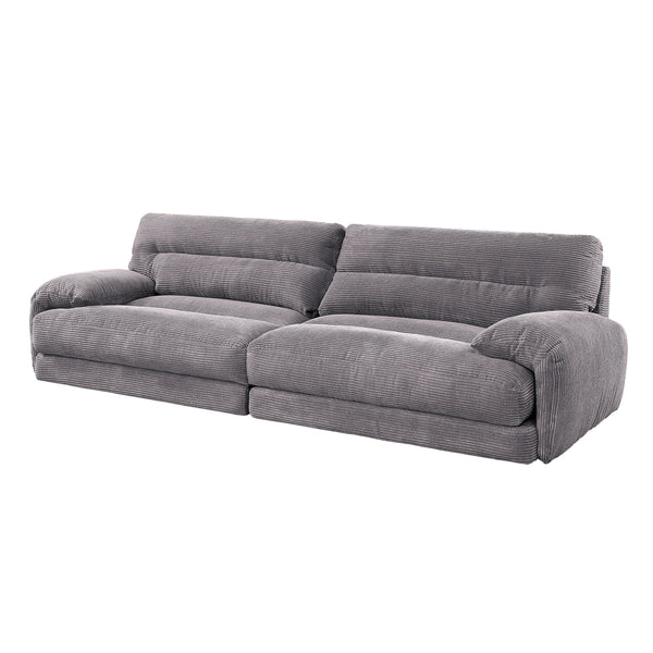 English Elm Cadenza Gray Corduroy Sofa - Chic Comfort With Removable Covers, Durable Design & Family-Friendly Appeal B2726S00161