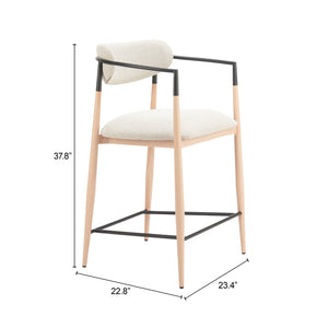 Zuo Modern Equinox Counter Stool In Oyster Gray & Natural – Stylish, Durable Design For Modern Spaces Gray 100% Polyester,Steel 110854-zuo-modern
