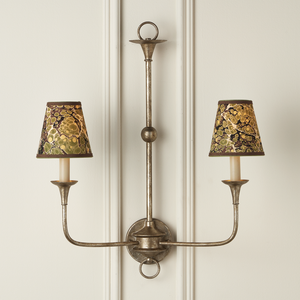 Marble Tapered Chandelier Shade - Artisanal Marbleized Paper with Grosgrain Ribbons for Elegant Decor