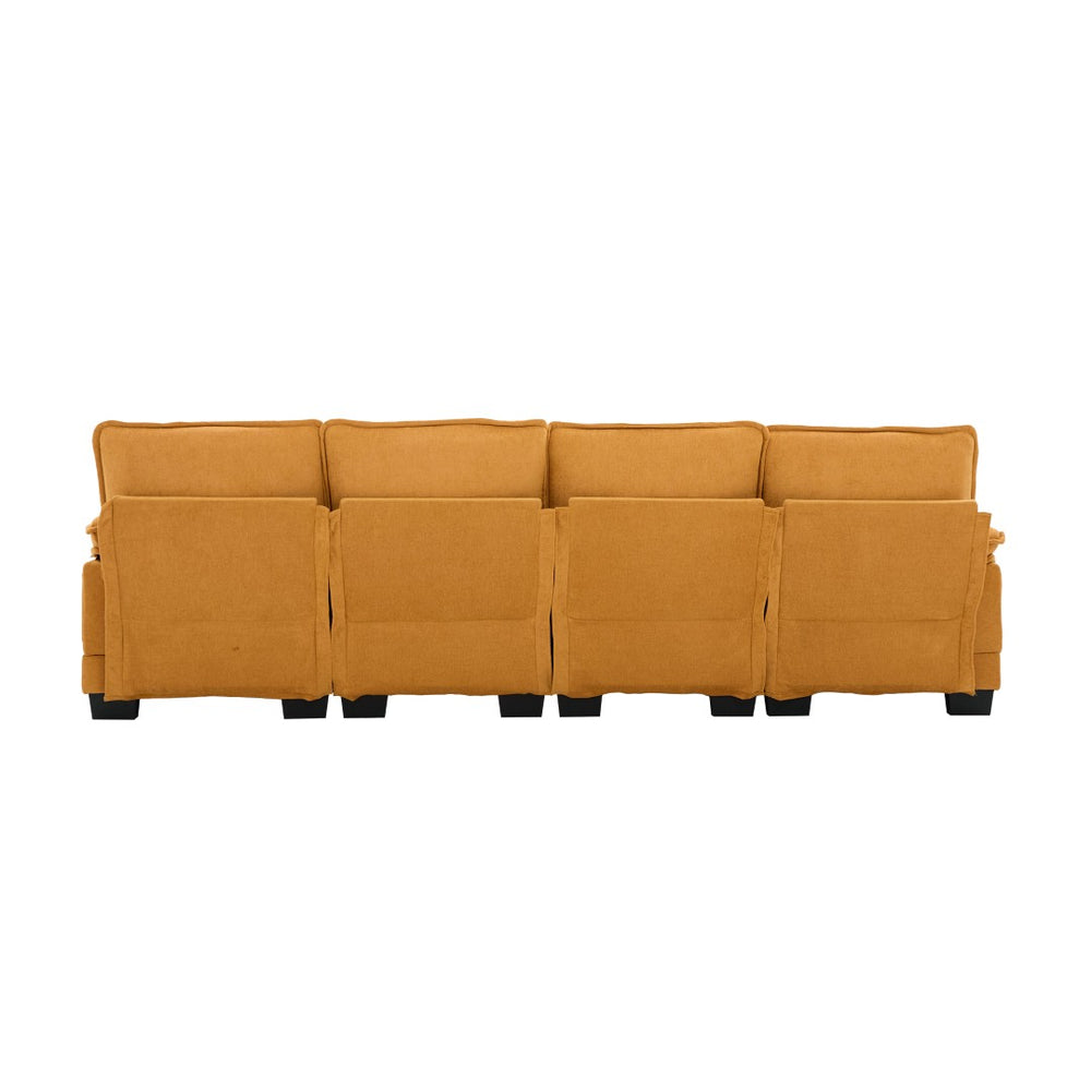 English Elm United U-Shaped Cloud Couch - 110" Chenille Sectional Sofa With Memory Foam & Double Chaise Comfort W1568S00213-GIGA