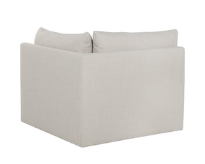 Sunpan Reve Modular - Luxurious Pillowy Softness Armchair In Effie Linen For Modern Spaces & Style Cream Fabric 111769