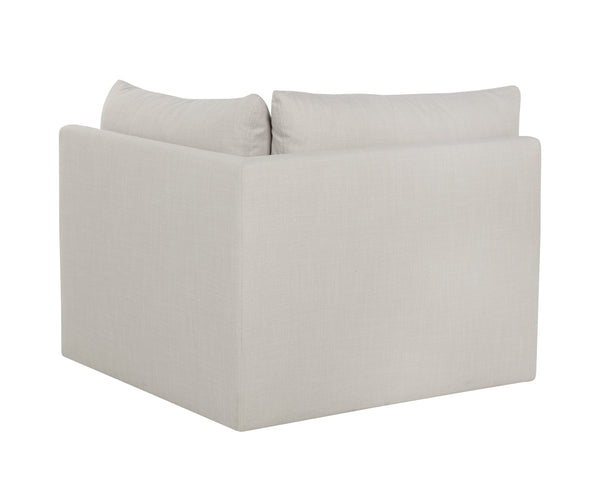 Sunpan Reve Modular - Luxurious Pillowy Softness Armchair In Effie Linen For Modern Spaces & Style Cream Fabric 111769