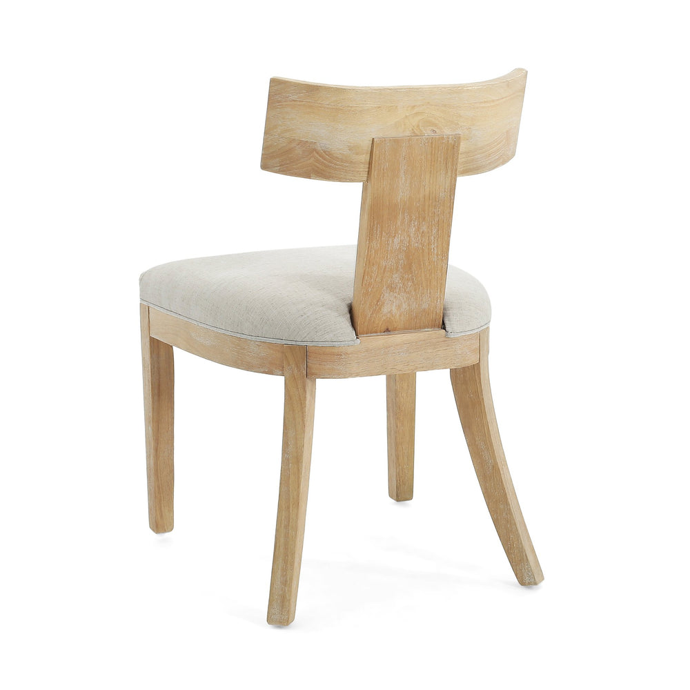 English Elm Christopher Knight Home® - DINING Fabric Upholstered Side Chairs Set of 2 with Curved Slat-Back, Rubberwood Frame, Plush Comfort Linen 74605.00PEBLN