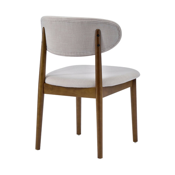 English Elm Christopher Knight Home® - Modern Walnut Side Chair Set Of 4 - Beige Upholstery, Ergonomic Comfort & Stylish Mid-Century Design N768P331579W_4