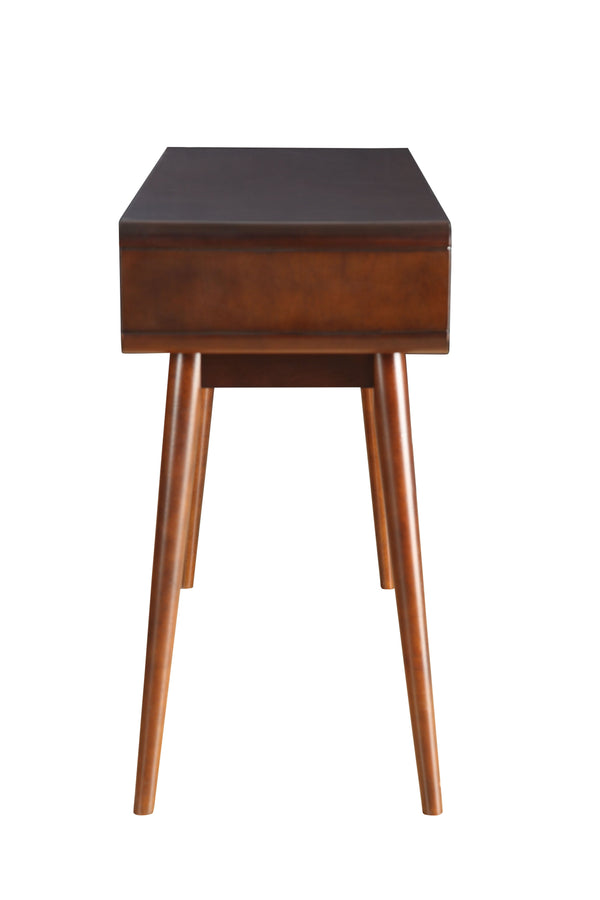 English Elm Christa Espresso & White Sofa Table with 2 Drawers, Tapered Legs, Wood Veneer MDF Solid Wood Finish B2726P270998