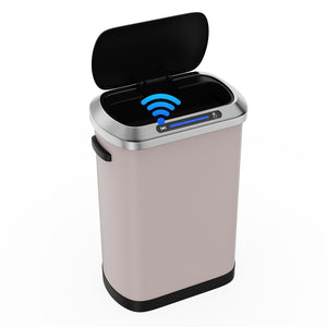 English Elm 50L Smart automatic Trash Can with Silent Slow-Close Lid, Motion Sensor, Durable 0.45mm Steel Body Pink W1550P247966