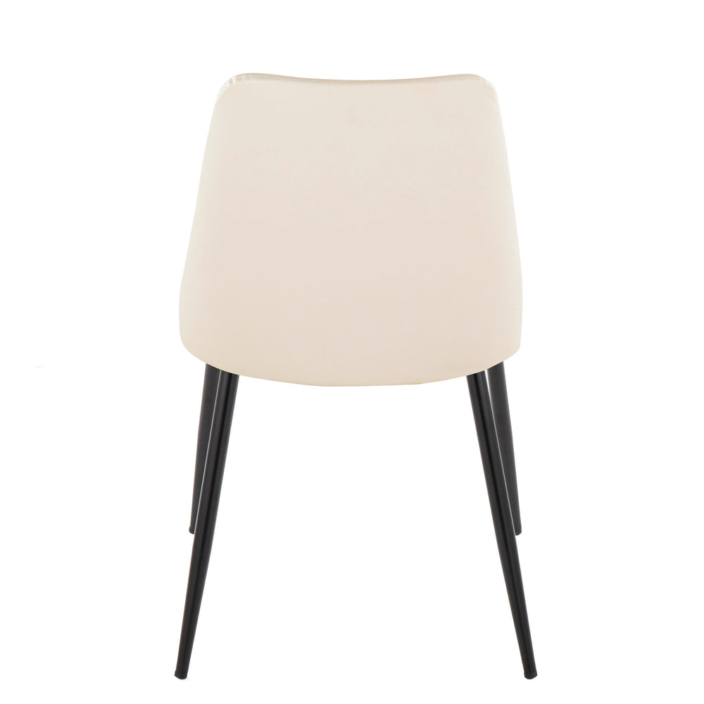 English Elm Giovanni Contemporary Dining Chair Set Of 2 In Cream Faux Leather & Black Metal – Stylish Comfort B202P223573