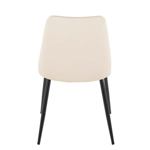 English Elm Giovanni Contemporary Dining Chair Set Of 2 In Cream Faux Leather & Black Metal – Stylish Comfort B202P223573