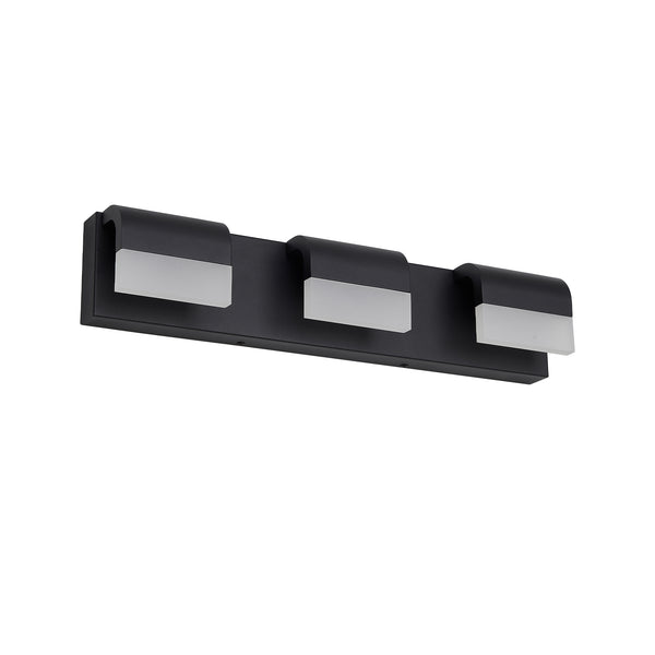 English Elm LED Contemporary 3-Light Matt Black Bathroom Vanity Light Fixture Over Mirror Dimmable 6000K PMID W2312P374894