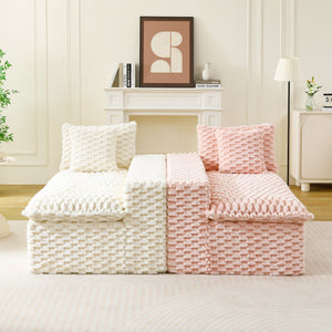 English Elm Luxury Color-Block Turtle Velvet Sofa - Versatile Modular Design For Stylish Living Room Comfort W3371S00044
