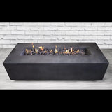 English Elm Concrete Propane Outdoor Fire Pit Table