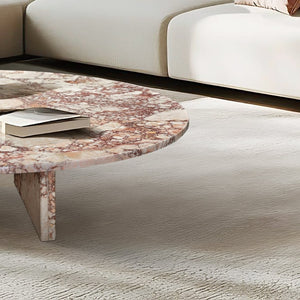 English Elm Pink Natural Marble Coffee Table - Luxurious 35.4" Accent Table With Unique Veining & Metal Base W1696P314932-GIGA